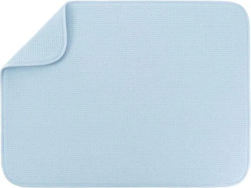 Miniatura 22 de S&T INC. Tapete de microfibra para secado de platos, reversible y absorbente para cocina, de 16 x 18 pulgadas, color negro