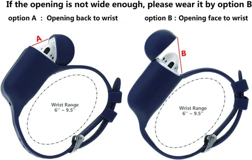 Miniatura 4 de Accesorios de correa de muñeca para AirPods/AirPods 2, funda deportiva de silicona protectora completa compatible con Apple Airpods 1ª y 2ª funda