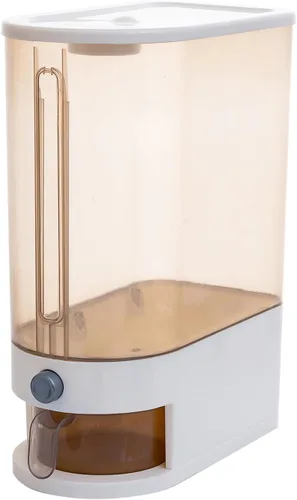 Miniatura 11 de Gagee Dispensador de arroz de 11 libras, gran contenedor de almacenamiento de granos con tapa, cilindro de medición a prueba de humedad, dispensador
