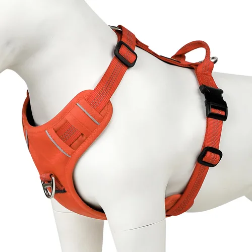 Miniatura 10 de Plutus Pet Arnés sin tirones para perro, arnés reflectante ajustable con asa, a prueba de escapes, acolchado suave para perros pequeños, medianos
