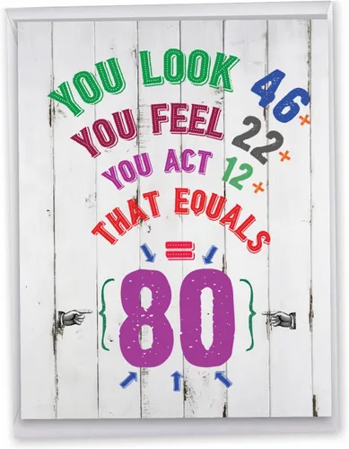 Miniatura 10 de NobleWorks - Tarjeta de felicitación de cumpleaños número 80 grande y divertida de 8.5 x 11 pulgadas con sobre (paquete de 1) grande Jumbo 80