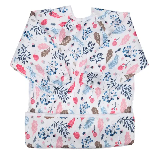 Miniatura 30 de Babero de bebé manga camisa con bolsillo 1-3 años pintura para niñas (Flamingo Cactus)