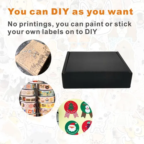 Miniatura 5 de Cajas de envío pequeñas de 4 x 4 x 1 pulgada, paquete de 25 sobres de cartón corrugado para negocios, color negro (CM441B25)