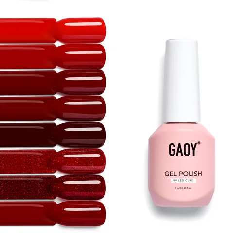 Miniatura 8 de GAOY Juego de esmaltes de uñas de gel gelatina, 8 colores translúcidos nude, blanco, rosa, marrón, neutros, transparentes, kit para salón y arte