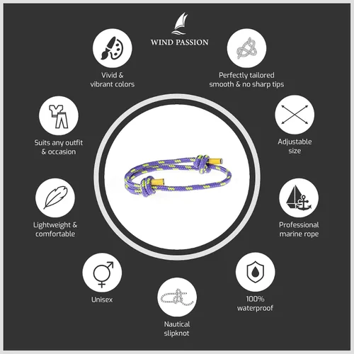 Miniatura 9 de Wind Passion Pulsera para hombre con cuerda mono con estilo náutico trenzado