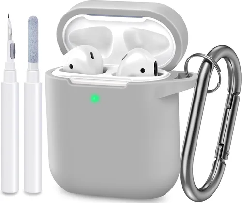 Miniatura 10 de Funda compatible con AirPods, cubierta protectora de silicona completa a prueba de polvo diseñada para Apple AirPods de 1.ª y 2.ª