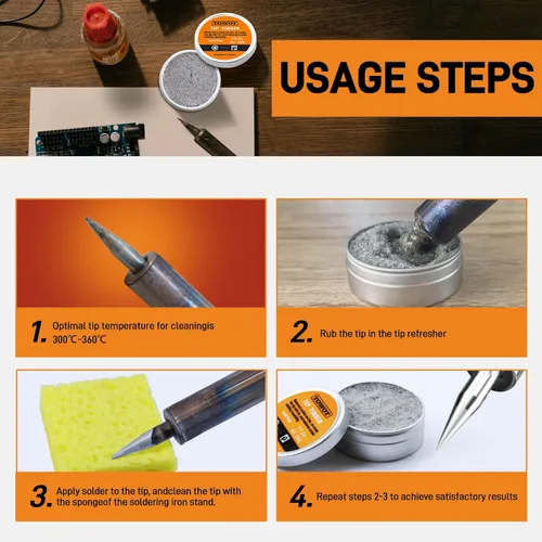 Miniatura 7 de TOWOT Tinner de punta para soldadura electrónica, punta de hierro y solución de estañado, elimina la oxidación, 0.71 oz
