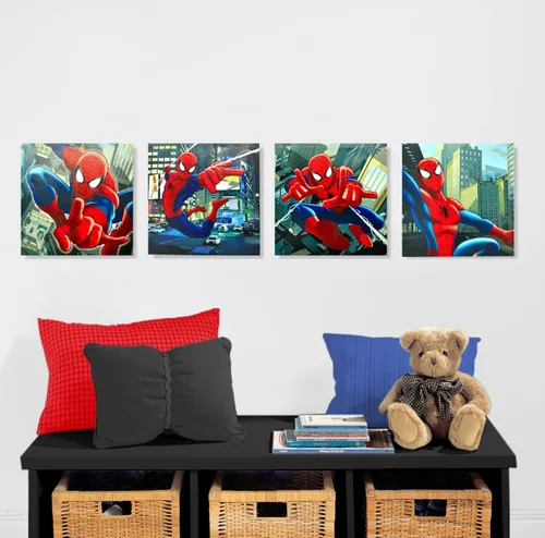 Miniatura 2 de Lienzo decorativo para pared de Marvel Spider-Man (4 piezas)