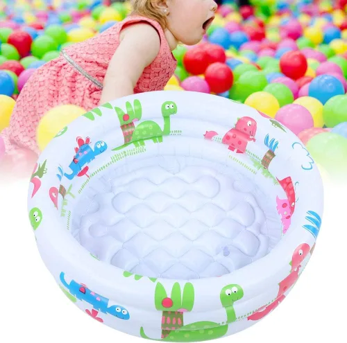 Miniatura 5 de Asixxsix Piscina inflable para bebés, redonda de 23.6 pulgadas, parte inferior acolchada suave, inflado rápido, multiusos para niños, niños pequeños