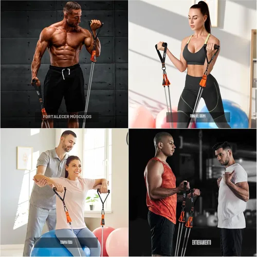Miniatura 8 de Resistance Bands with Handles, 175lb Exercise Bands for Working Out, Fitness Bands, Workout Bands with Door Anchor and Ankle Straps, Physical