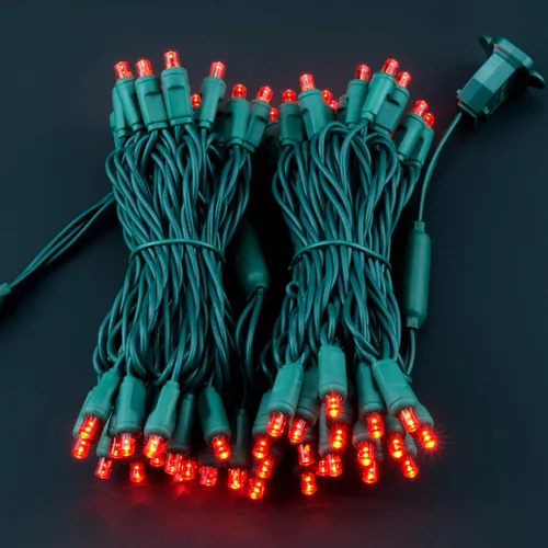 Miniatura 2 de YULETIME Luces LED de Navidad rojas de 0.197 in, 33 pies, 100 unidades de espacio de 4 pulgadas, de una sola pieza, gran angular, de gran angular