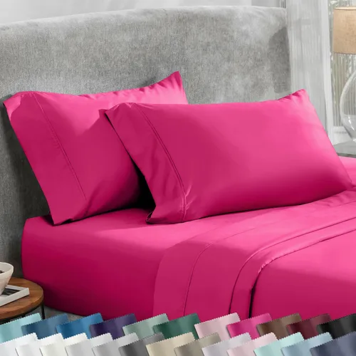 Miniatura 25 de Fundas de almohada de algodón de 400 hilos 22 - rosa