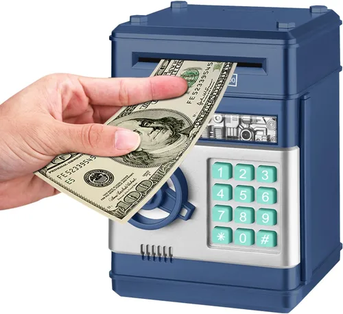 Miniatura 13 de Alcancía Electrónica de Cajero Automático con Contraseña de Dibujos Animados Lata de Monedas de Efectivo Puede Desplazar Automáticamente Billetes