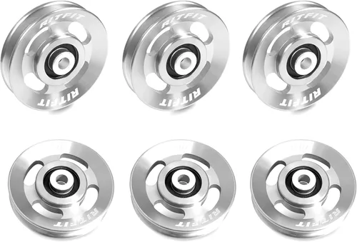 RitFit Aluminum Pulley Wheel for Gym Equipment, 2PCS/ 6PCS Set Power Rack Pulley Attachment, 90mm Aluminum Alloy Bearing Gym Pulley Wheel for Home
