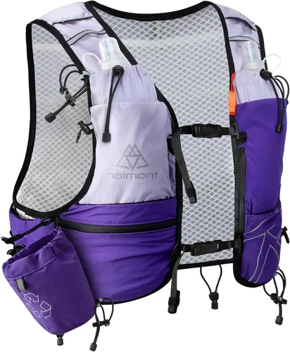 Miniatura 13 de Haimont 8L Trail Running Hydration Vest with Soft Flasks 2L Bladder Compatible, Bounce-Free Fit, Front Storage, Pole Loops, Whistle