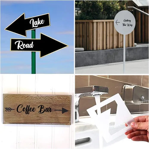 Miniatura 4 de Plantillas de letras del alfabeto de 1 pulgada para pintar, paquete de 70 plantillas de letras y números con letreros para pintar sobre madera