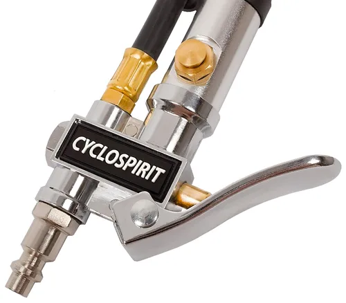 Miniatura 4 de CycloSpirit Medidor universal de inflado de neumáticos de bicicleta con tipo de válvula de selección automática - Herramienta de compresor de aire