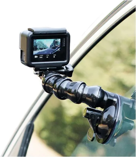 Miniatura 9 de Soporte flexible para cámara con ventosa de cuello de cisne compatible con GoPro Hero 13 Negro, Hero 12/11/10/9/8/7/6/5 Negro, DJI Osmo Action 5 Long