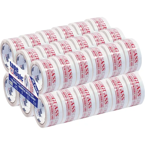 Aviditi Tape Logic - Cinta de embalaje resistente, 2 pulgadas x 55 yardas, 2.2 mil, color rojo y blanco, paquete de 36 unidades, perfecta para