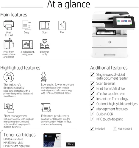 Miniatura 6 de HP LaserJet Enterprise MFP M528f Impresora monocromática todo en uno con Ethernet integrado e impresión de 2 caras (1PV65A)