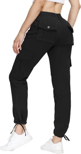 Miniatura 2 de Dafensi Women Cargo Pants High Waisted Casual Hiking Joggers Pants Adjustable Waist Cargos with 6 Pockets