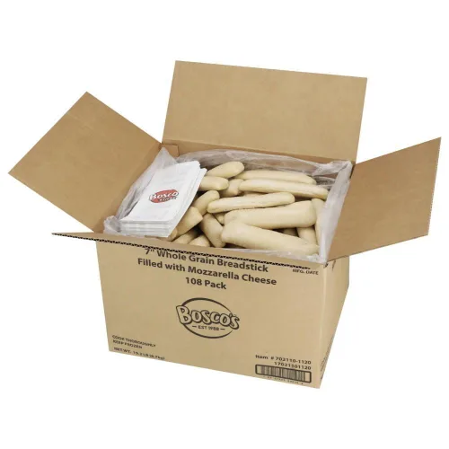 Miniatura 3 de Palitos de pan Boscos - Relleno de queso mozzarella, 7 pulgadas- 108 por caja.
