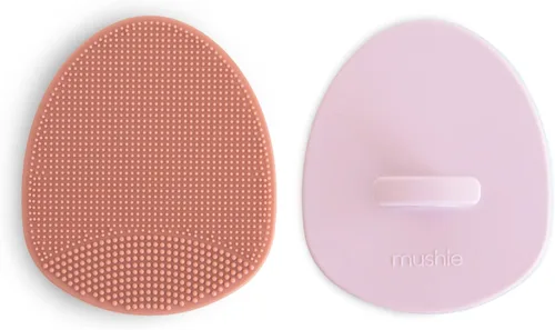 Miniatura 10 de mushie Cepillo para cuna de baño para bebé, cerdas de silicona suaves para piel seca, eczema y tratamiento de tapa de cuna, paquete de 2