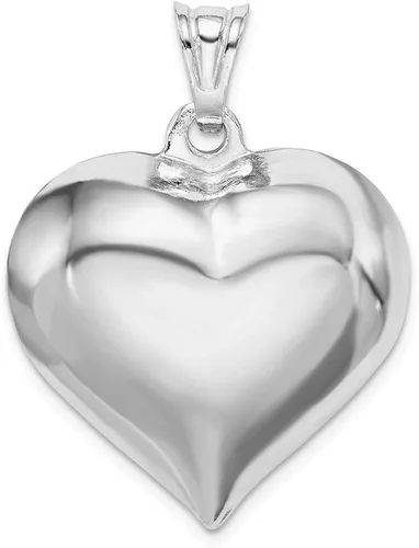 Miniatura 3 de Colgante de plata de ley 925 con forma de corazón hinchado 1142 in x 1102 in