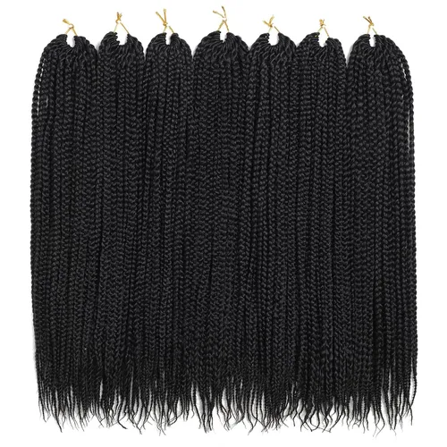 Miniatura 16 de Trenzas de caja de crochet pre-anilladas Goddess, trenzas de crochet, trenzado de cabello 7 paquetes 3x cabello de crochet (35,6 cm, 1B)