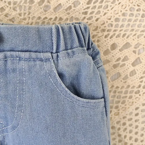 Miniatura 33 de Conjunto de ropa de bebé niña para bebé, mameluco de encaje blanco de manga larga + pantalones de mezclilla