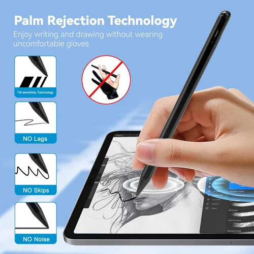 Miniatura 2 de Lápiz capacitivo para iPad Air de 5ª/4ª generación de 10.9 pulgadas con rechazo de palma, bolígrafo activo POM de punta fina de 0.069 pulgadas
