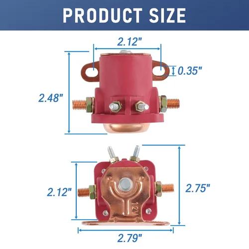 Miniatura 4 de JDMSPEED Nuevo relé solenoide rojo de 12 V de repuesto resistente para Ford Starter Car Truck reemplaza SW3, SNL135, B-6A-11450A, D2AF11450AA