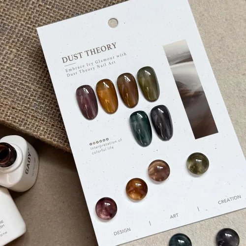 Miniatura 5 de GAOY Esmalte de uñas en gel oscuro de 6 colores gelatina lechosa marrón verde negro, kit de esmalte en gel para manicura de salón y nail art
