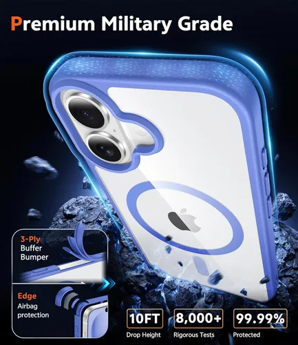 Miniatura 1610 de FNTCASE Funda para iPhone 13 Pro-Max: Fundas magnéticas transparentes compatibles con Magsafe Slim anti amarillamiento protección contra caídas