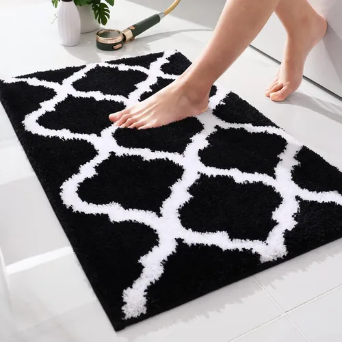 OLANLY - Tapete de baño de microfibra suave y absorbente. Tapete para el baño, antideslizante y esponjoso. Lavar y secar a máquina. Tapetes para el