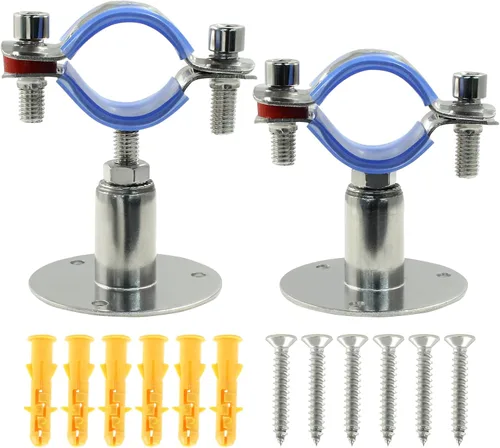 Miniatura 8 de 2 soportes de tubo de montaje en pared de acero inoxidable 304, adecuados para tubos OD de 1/2 pulgadas (0.748-0.866 in), altura ajustable
