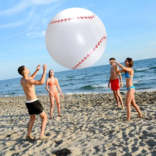 Miniatura 5 de Lewtemi Pelotas deportivas inflables gigantes grandes, pelota de playa, béisbol, fútbol, arco iris, baloncesto, fútbol para deportes, fiestas