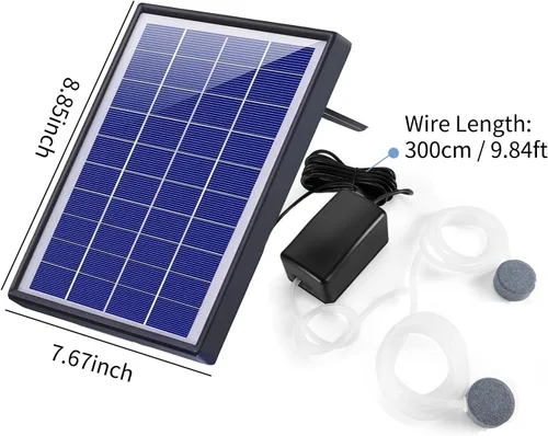 Miniatura 8 de Andoer Oxigenador de estanque alimentado por energía solar, bomba de oxígeno solar, bomba de aire de oxígeno para acuario, aireador de pesca