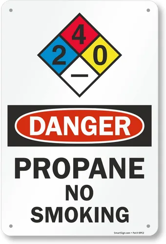 Miniatura 13 de SmartSign Letrero NFPA "Peligro - Propano, No Fumar" Aluminio de 10 x 14 pulgadas