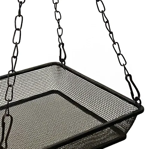 Miniatura 4 de Bandeja colgante para comedero de pájaros, bandeja de malla metálica para semillas para alimentación de pájaros, decoración de jardín al aire libre
