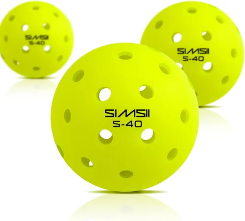 Miniatura 2 de S-40 - Pelotas de pickleball para exteriores, 40 agujeros, aprobadas por la USAPA, material de polietileno duradero, construcción sin costuras