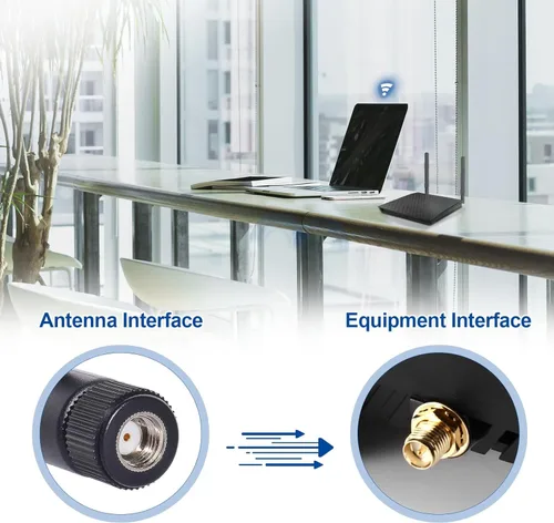 Miniatura 3 de Bingfu Antena de doble banda WiFi 2.4GHz 5GHz 5.8GHz 8dBi MIMO RP-SMA Macho Antena (paquete de 2) para enrutador WiFi, tarjeta de red inalámbrica