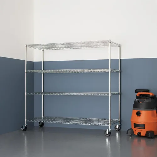 Miniatura 8 de Trinity Basics - Estantería de alambre ajustable de 4 niveles con ruedas para organización de cocina, almacenamiento de garaje, cuarto de EcoStorage