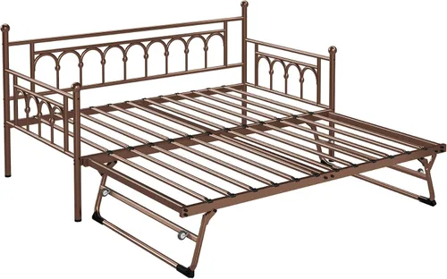 Miniatura 8 de Sofá cama individual con cama nido, cama de día con cama nido, cama individual con soporte de listones de acero, cama individual con nido emergente