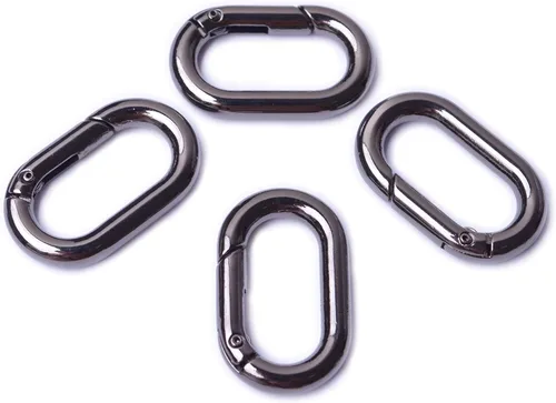 Miniatura 5 de 4pcs Mosquetón Metal Spring Llavero, Clip de Ganchos a Presión, Llavero Hebilla, Anillo Oval para Bolsos, Monederos BBC39 3 colores mezclados