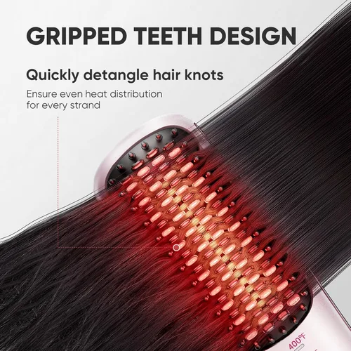 Miniatura 3 de Mini cepillo iónico para alisar el cabello, peine portátil para alisar el cabello con 3 ajustes de temperatura, calentamiento rápido de 20 segundos