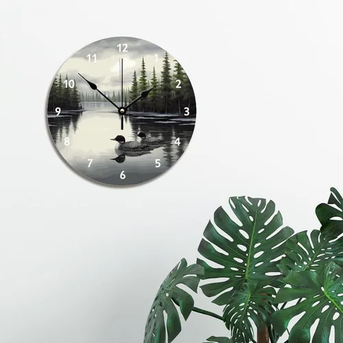 Miniatura 3 de Loon - Reloj de pared rústico de madera de estilo chic de 10 pulgadas, silencioso, sin tictac, funciona con pilas, para sala de estar, dormitorio