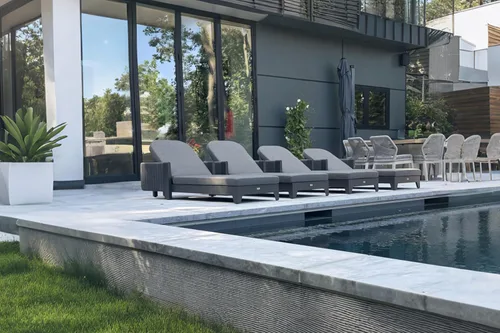 Miniatura 2 de PURPLE LEAF Sillones de día al aire libre con cojín para tomar el sol, tumbonas reclinables para bronceado, juego de 2, aluminio, para patio