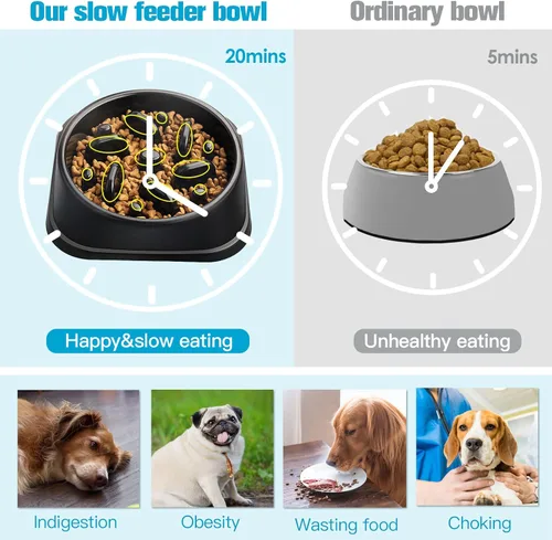 Miniatura 3 de UPSKY Cuenco de alimentación lenta para perros pequeños con rompecabezas - Antideslizante, antihinchazón, antiasfixia