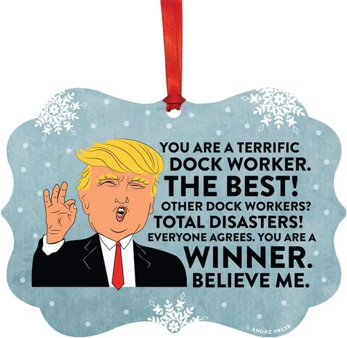 Miniatura 109 de Andaz Press Presidente Donald Trump Fancy Frame Recuerdo Adorno de Navidad Regalo de broma Ejecutivo de Cuenta, 1 paquete, Divertidas Ideas